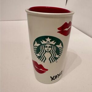 Starbucks Hugs and Kisses Tumbler with Red Lip Design 2015